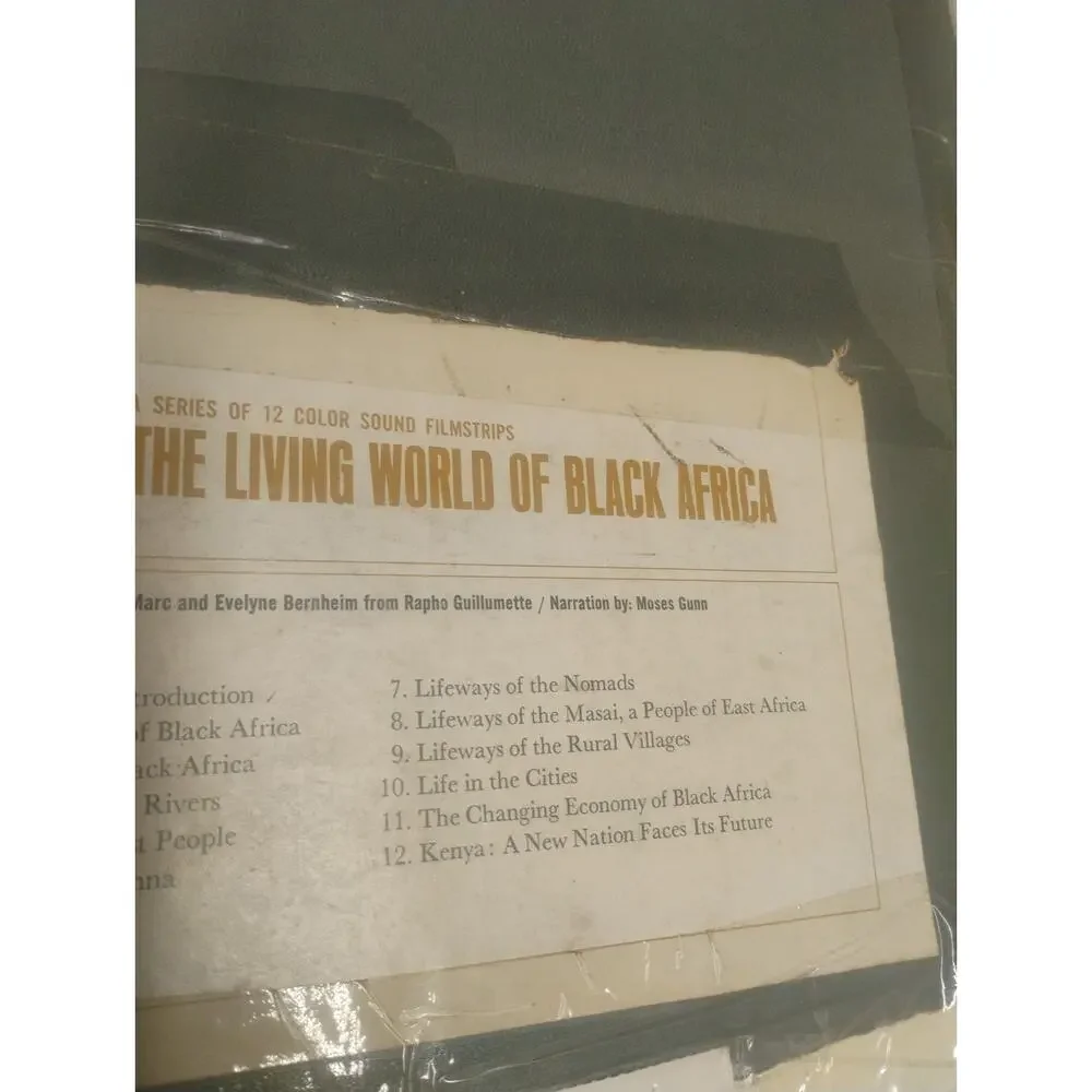 Vintage EM Films Black History Filmstrip Set “World Black Africa” 12 Color Film